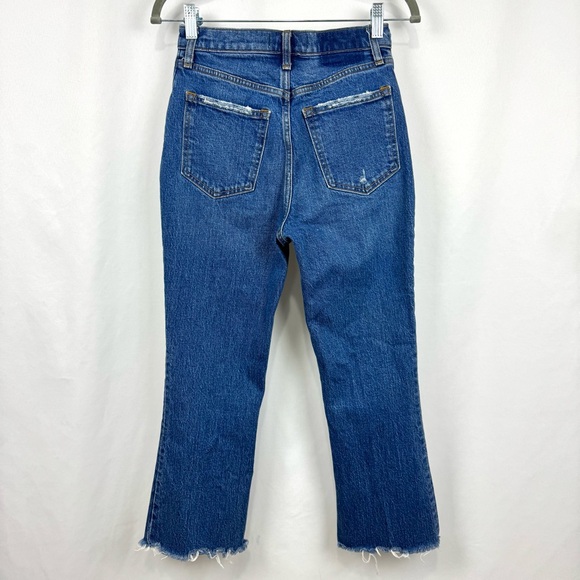 Abercrombie & Fitch The Kick Flare Ultra High Rise Crop Blue Denim Jeans 25/0s - Picture 3 of 11